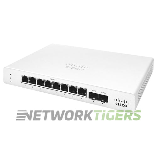 Cisco Meraki MS120-8LP-HW 8x 1GB PoE RJ-45 2x 1GB SFP Unclaimed Switch w/Adapter