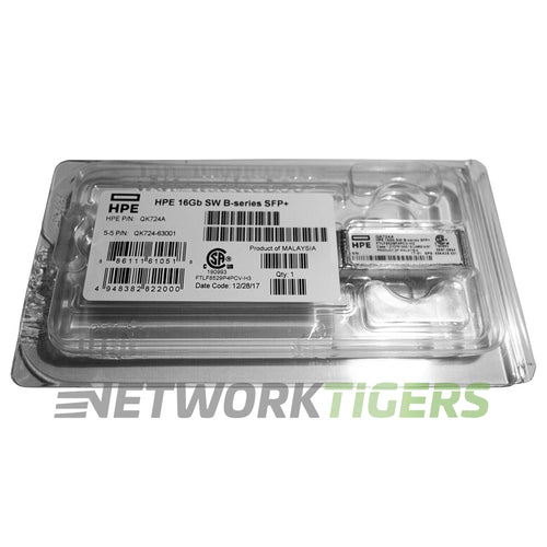 NEW HPE QK724A 16GB SW LC Fibre Channel SFP+ Transceiver