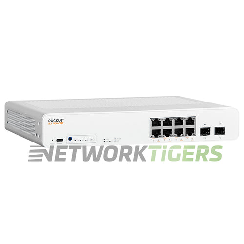 Ruckus ICX7150-C08P-2X1G Brocade ICX 7150 8x 1GB PoE+ RJ45 2x 1GB SFP Switch