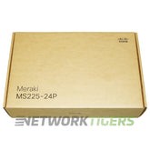 NEW Cisco Meraki MS225-24P-HW 24x 1GB PoE+ RJ-45 4x 10GB SFP+ Unclaimed Switch product image 1
