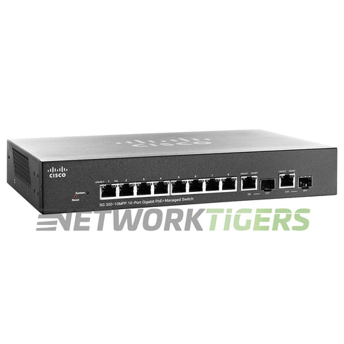 Cisco SG300-10MPP-K9-NA 8x 1GB Ethernet PoE+ RJ-45 2x 1GB Combo Switch