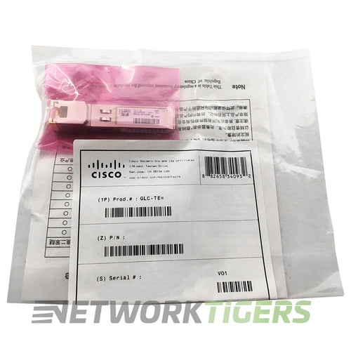 NEW Cisco GLC-TE 1GB BASE-T Cat 6/7/8 Optical SFP Transceiver