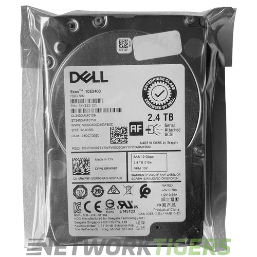 NEW Dell 9F0N8 512e 2.5in Hot-plug 2.4TB 10K RPM SAS 12Gbps Server Hard Drive