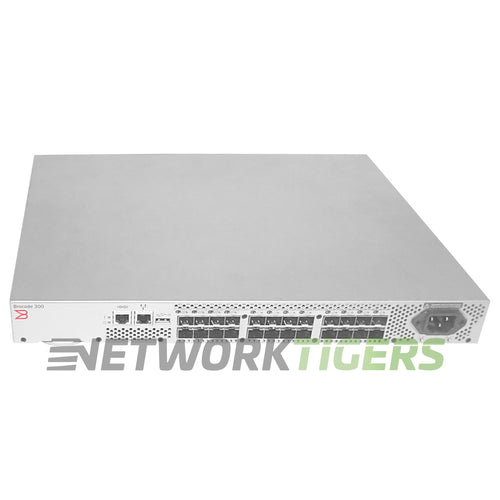Brocade BR-310-0008 300 Series 24x 8GB Fiber Channel SFP (16x Active) SAN Switch