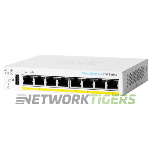 Cisco CBS250-8PP-D-NA Business 250 Smart Series 8x 1GB PoE+ RJ-45 Switch