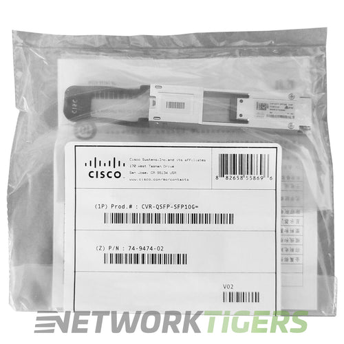 NEW Cisco CVR-QSFP-SFP10G 40GB QSFP+ to 10GB SFP+ Adapter Module