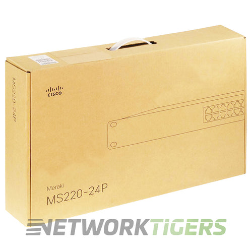 NEW Cisco Meraki MS220-24P-HW 24x 1GB PoE+ RJ-45 4x 1GB SFP Unclaimed Switch