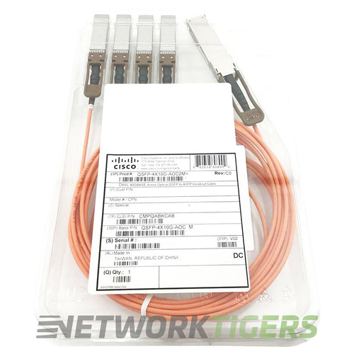 NEW Cisco QSFP-4X10G-AOC1M 1m 1x 40GB QSFP+ to 4x 10GB SFP+ Breakout Cable