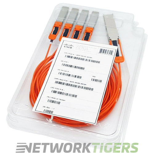 NEW Cisco QSFP-4X10G-AOC2M 2m 1x 40GB QSFP+ to 4x 10GB SFP+ Breakout Cable