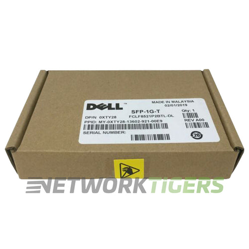 NEW Dell SFP-1G-T XTY28 1GB BASE-T CAT5 RJ-45 SFP Transceiver