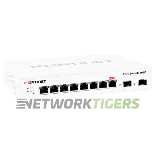 Fortinet FS-108E 100 Series 8x 1GB RJ-45 2x 1GB SFP Back-to-Front Airflow Switch