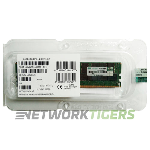 NEW HPE 805358-B21 DDR4-2400 LRDIMM 64GB (1x64GB) Quad Rank x4 Server Memory